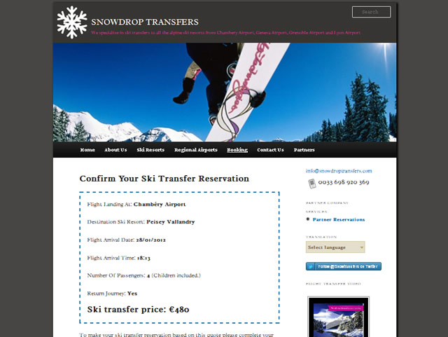 ski transfer quotes feature